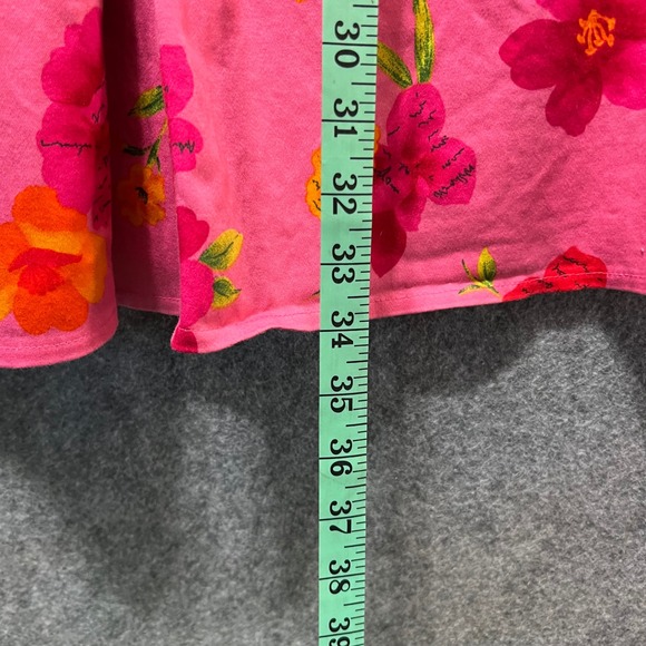 Vintage Y2K‎ Sag Harbor Pink Floral Sleeveless Dress Women's L Petite Fitted 90s - Picture 5 of 9